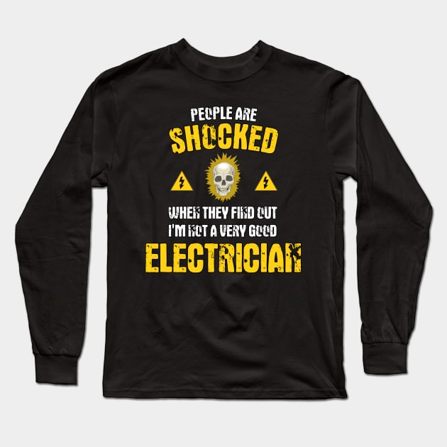 Funny Electrician Journeyman Electrical Engineer Long Sleeve T-Shirt by MGO Design